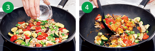 野菜の旨味がギュッ！彩りカラフル『夏野菜のカレー炒め』 手順