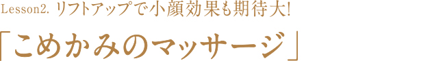 Lesson2 こめかみのマッサージ ウォーミングアップと血行促進