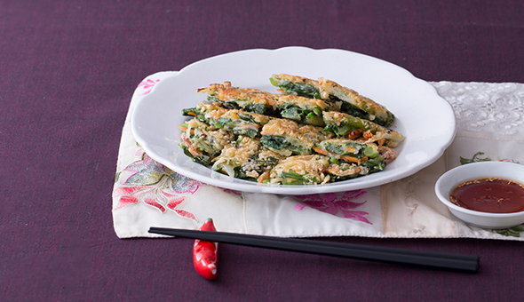 春菊と桜えびのチヂミ