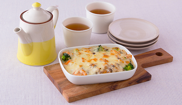 豆腐クリームのシーフードグラタン