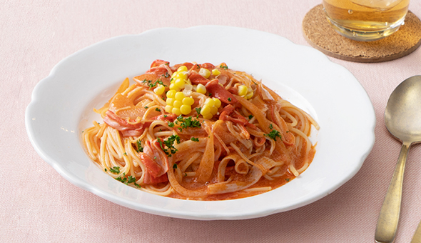 カニカマのトマトパスタ