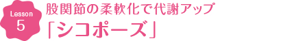 Lesson5 股関節の柔軟化で代謝アップ シコポーズ