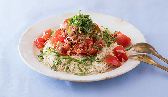 トマトとツナのそうめん