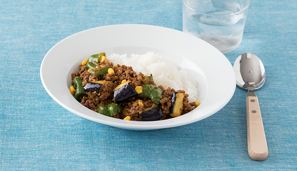 夏野菜のキーマカレー