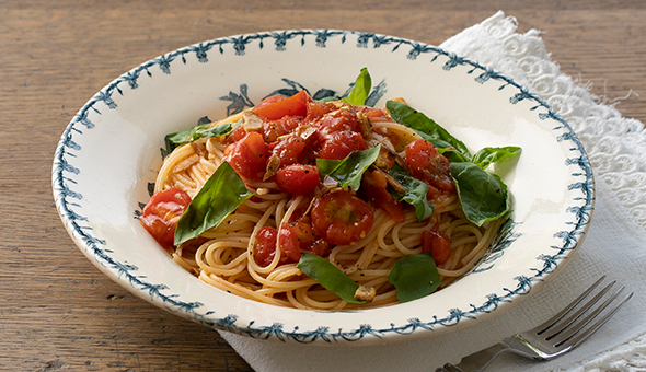 ミニトマトの冷製パスタ