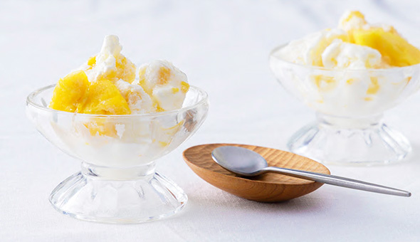 ヨーグルトとパイナップルのアイス